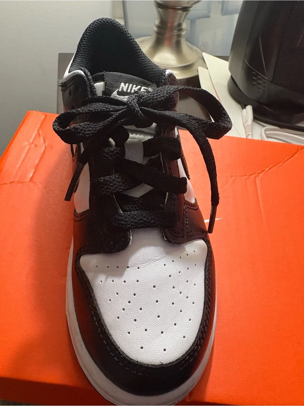 Nike Kids Black and White Low-Top Skate Sneaker